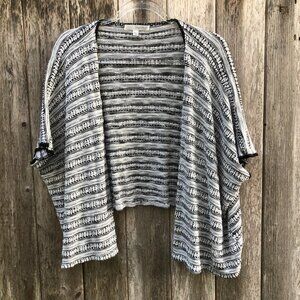 Textured Knit Open Cardigan Coverup